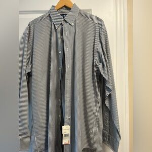 Black and White Striped Men's Shirt